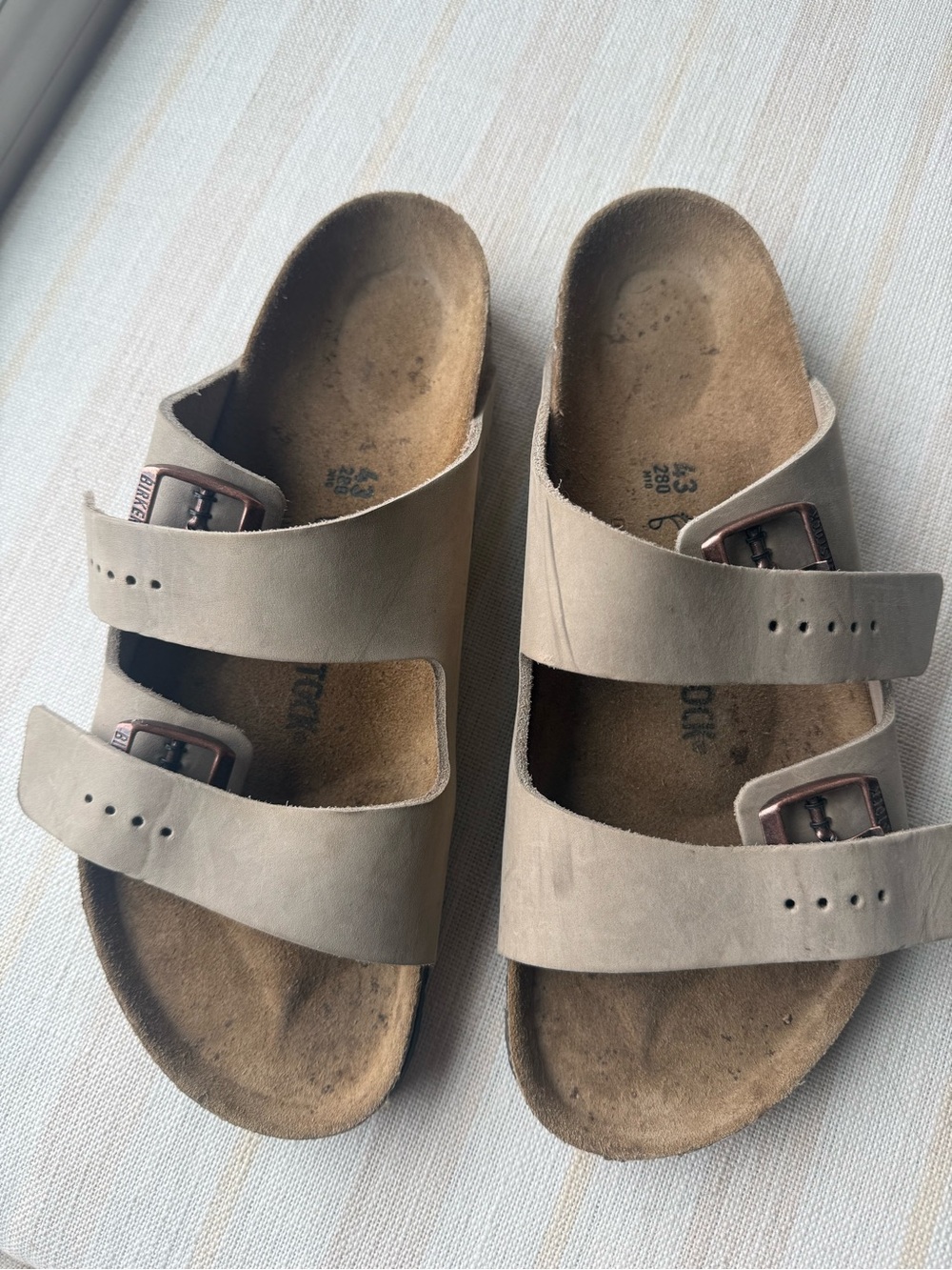 Birkenstock Men’s Double-Strap Sandals in Light Taupe